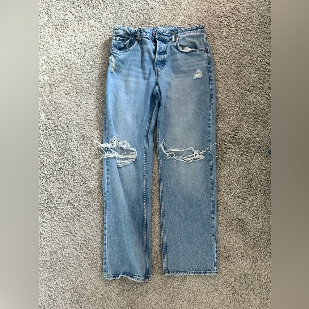 american eagle high waisted 90’s boyfriend jeans, size 10